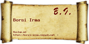 Borsi Irma névjegykártya